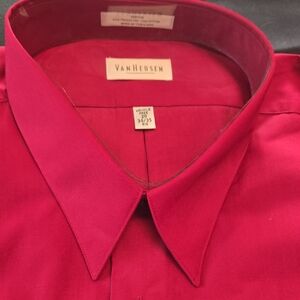 Van Heusen Men's Bold Red Dress Shirt Size 20 34/35 BIG